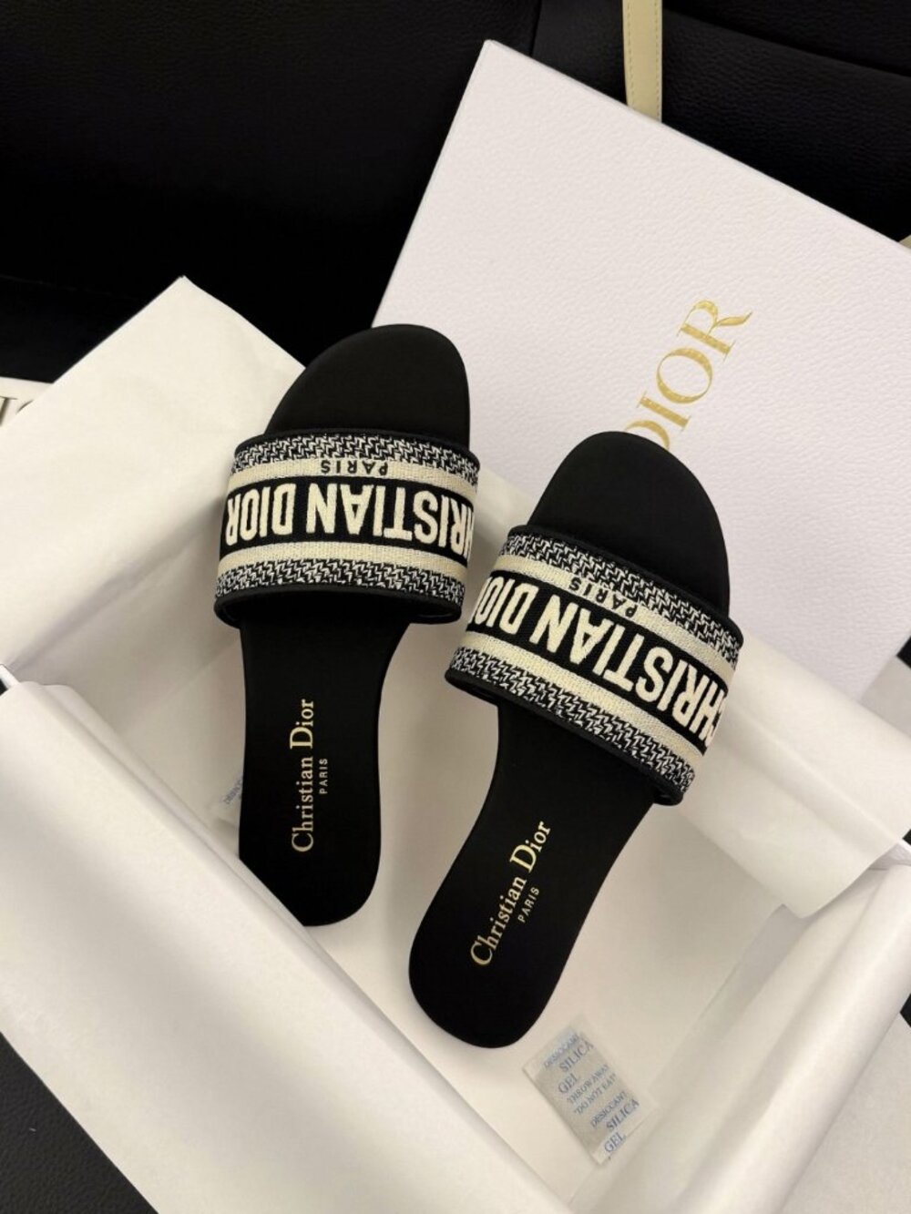 Dior Black & White Sandals – with Original Box